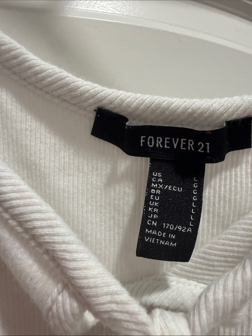 Forever 21 White Ruffle Strap Ribbed Bodysuit - Picture 3 of 3